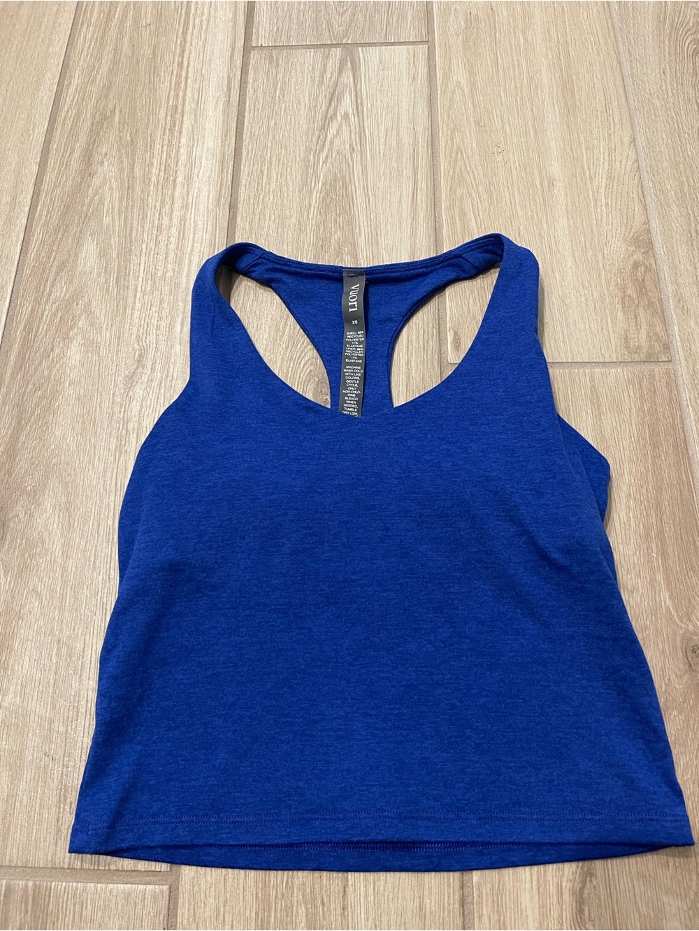 Vuori Halo Performance Crop Tank Top 2.0 Copenhagen Heather Sz XS VW1172